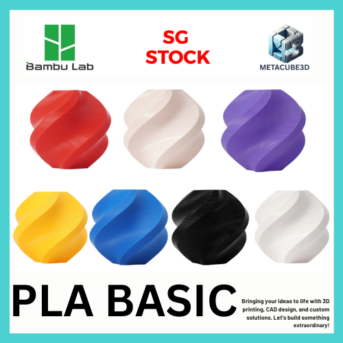 [SG Stock] Bambu Lab PLA BASIC Filaments for 3D Printers (P1S, X1C,H2D,A1 / Prusa MK3/4 / Ender)