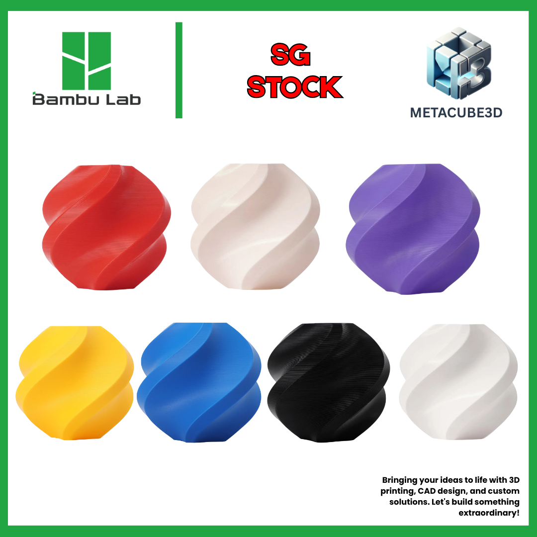[SG Stock] Bambu Lab PLA BASIC Filaments for 3D Printers (P1S, X1C,H2D,A1 / Prusa MK3/4 / Ender)