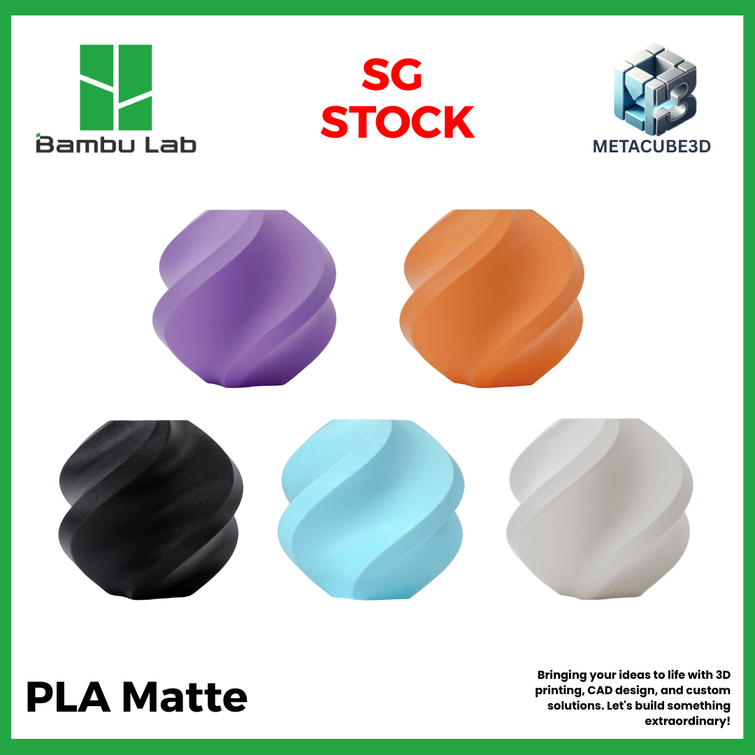 [SG Stock] Bambu Lab PLA Matte Filaments for 3D Printers (P1S, X1C,H2D,A1 / Prusa MK3/4 / Creality)