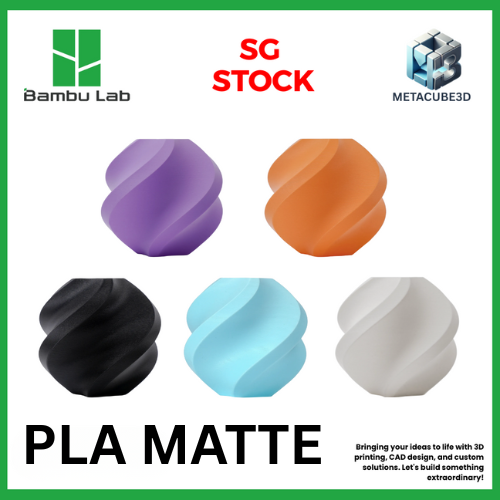 [SG Stock] Bambu Lab PLA Matte Filaments for 3D Printers (P1S, X1C,H2D,A1 / Prusa MK3/4 / Creality)