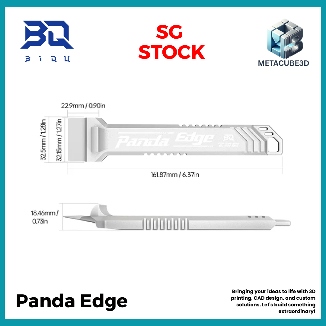 BIQU Panda Edge CNC Precision Machined Blade Scraper, Non-Slip Ergonomic Grip & Thumb Rest Handle for Model Removal Tool