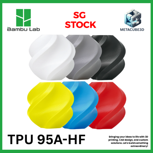 [SG Stock] Bambu Lab TPU 95A-HF Filaments for 3D Printers (P1S, X1C,H2D,A1 / Prusa MK3/4 / Creality)