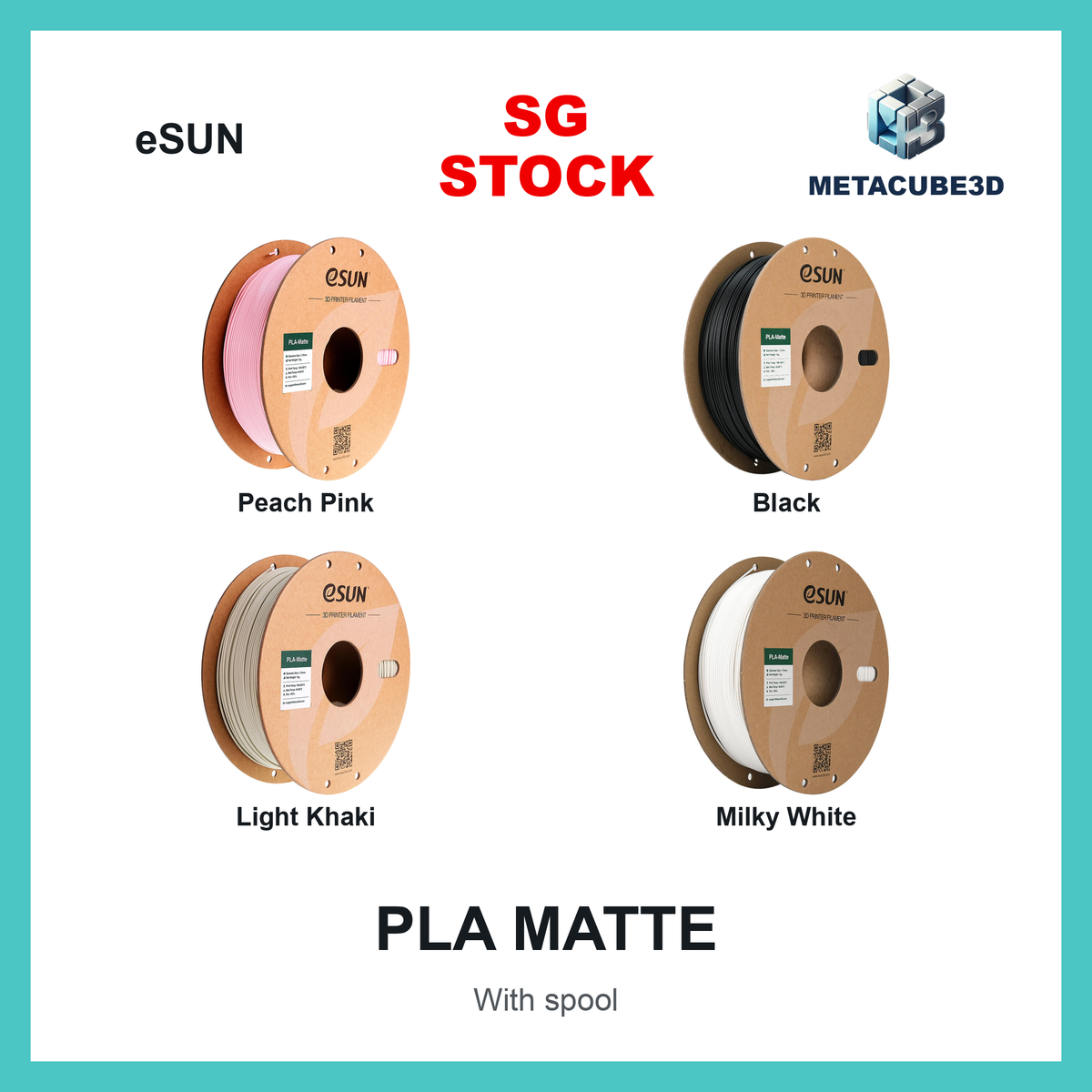 Esun PLA Matte filament — SG Stock — MetaCube3D cover