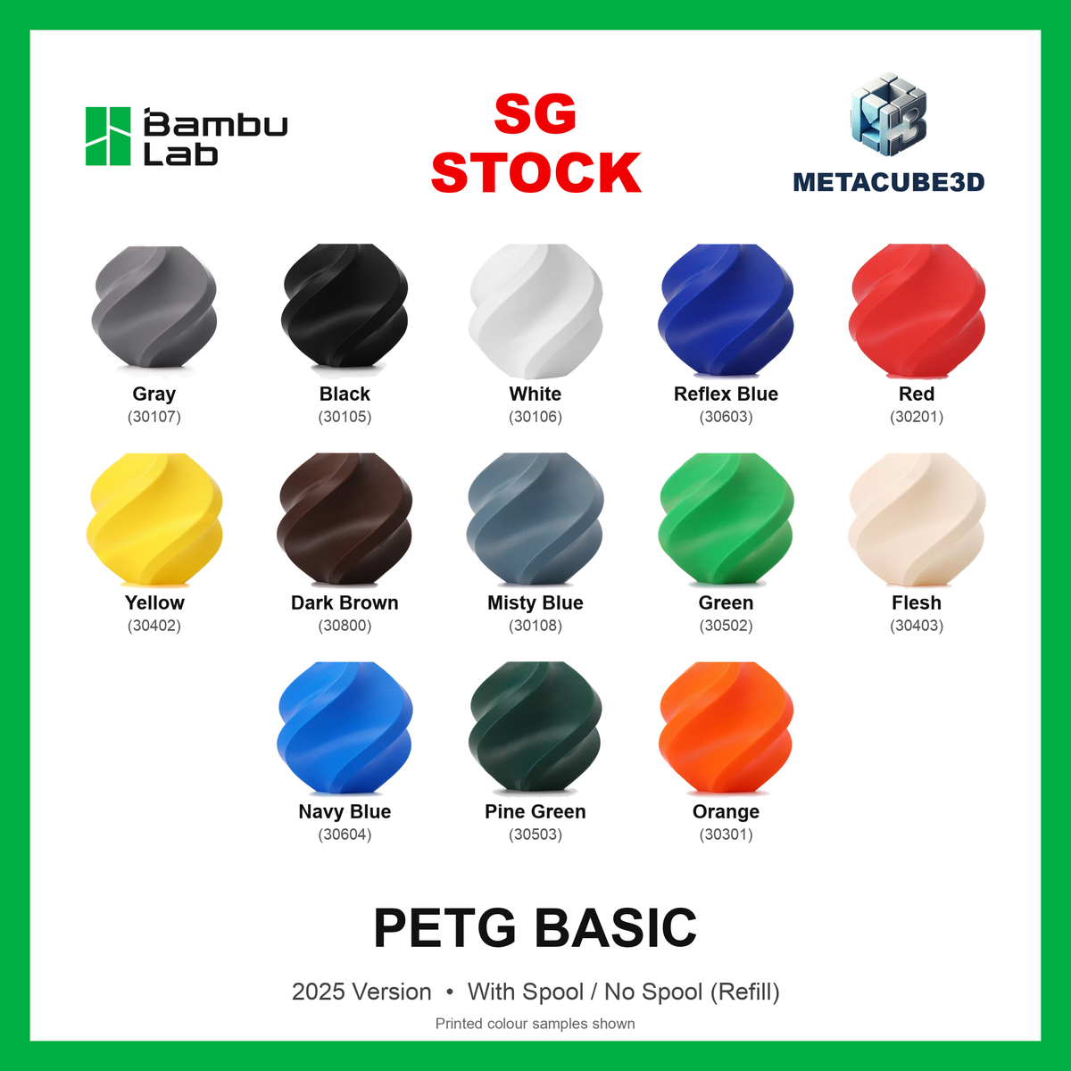 Bambu Lab PETG Basic (2025 Version) — SG Stock — MetaCube3D cover