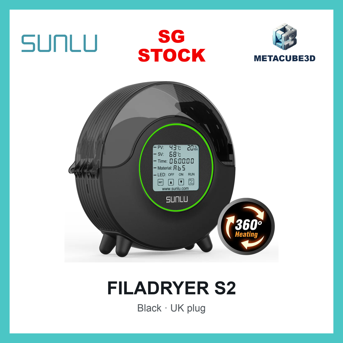 Sunlu FilaDryer S2 — SG Stock — MetaCube3D cover