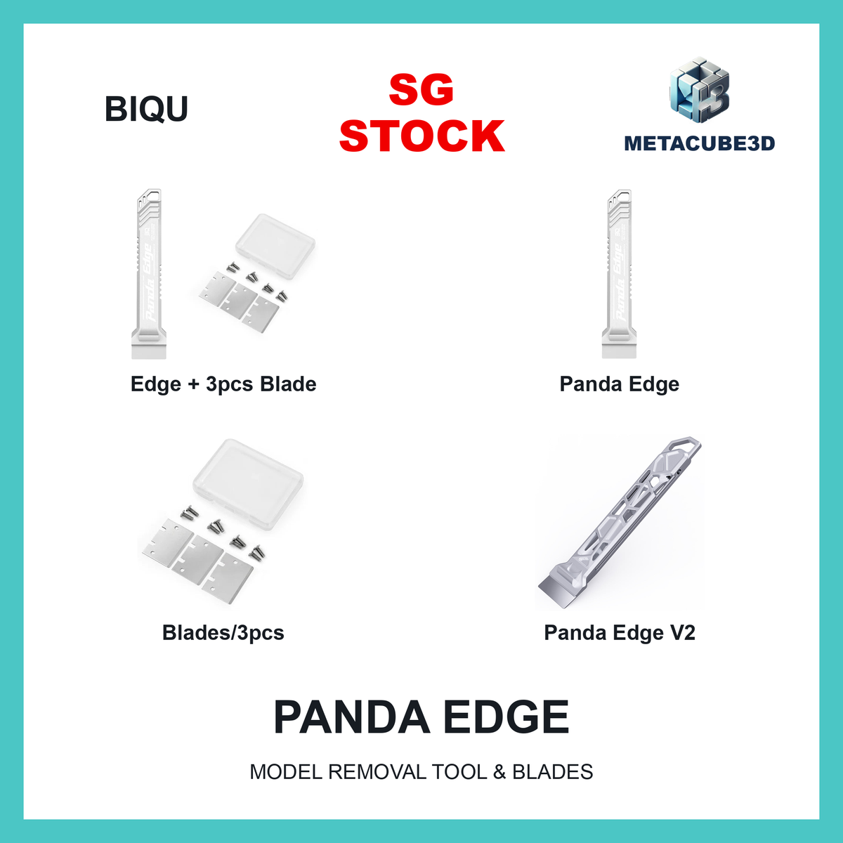 BIQU Panda Edge CNC Precision Machined Blade Scraper, Non-Slip Ergonomic Grip & Thumb Rest Handle for Model Removal Tool — SG Stock — MetaCube3D cover
